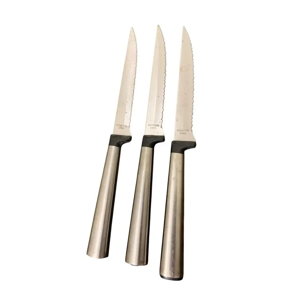 Lot Of 3 - GINSU Koden Series Stainless Steel Kitchen Steak Knives -